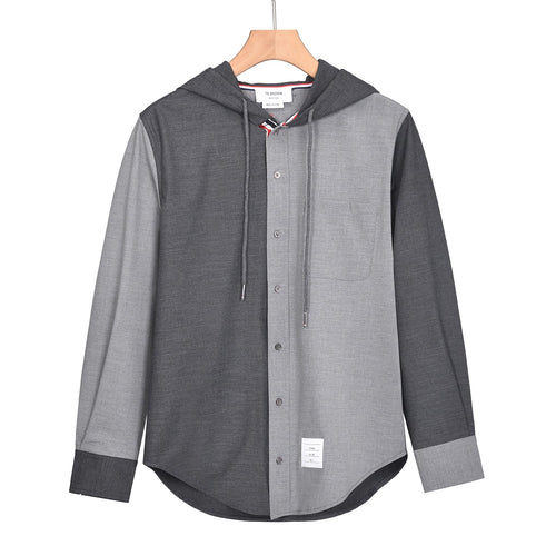 2025SS color-block hooded shirt  TREND