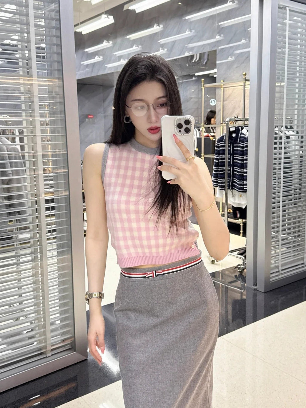 2025SS  Colorblock plaid vest  TREND