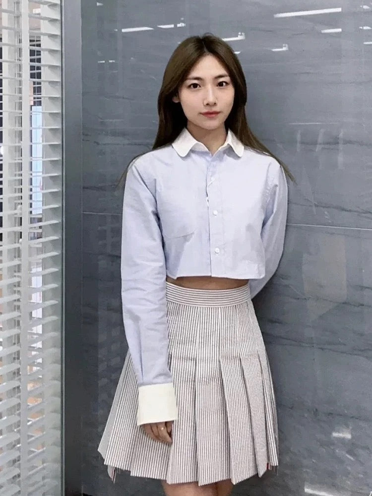 2025SSS Womens belly button-down shirt  TREND