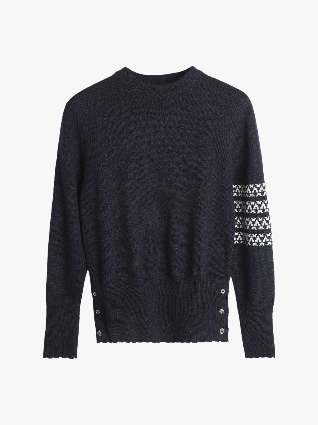 2026SS Men's Four-Stripe Crew Neck Knit Sweater