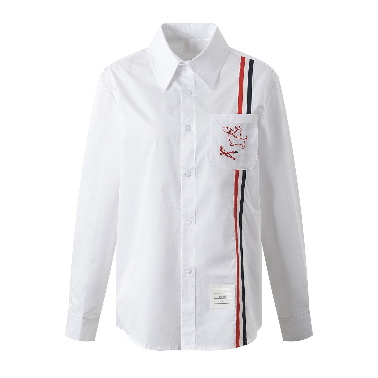 Womens dog embroidered shirt
