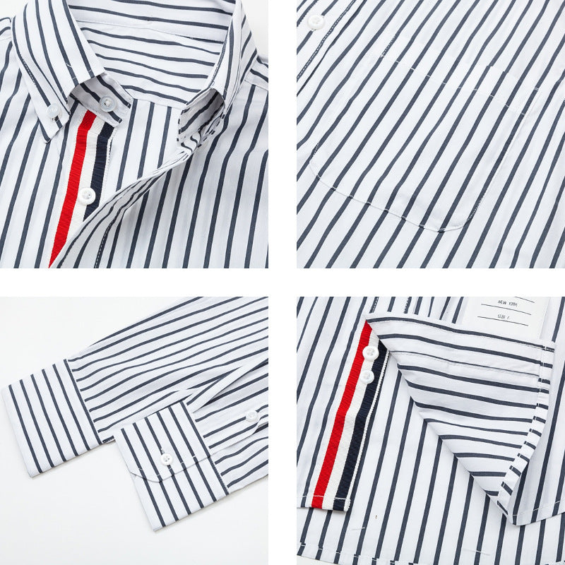 Blue and white patchwork shirt????¨¤?¨¤??¨º?  TREND