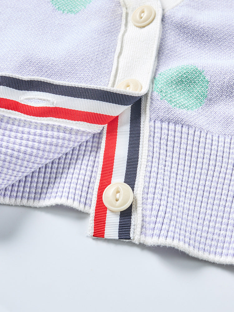 Four-Stripe Pink V-Neck Cardigan????¨¤?¨¤??¨º?  TREND