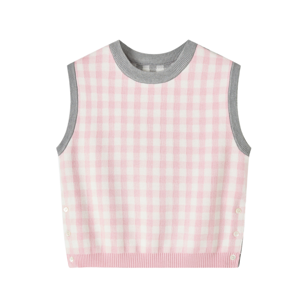 2025SS  Colorblock plaid vest  TREND