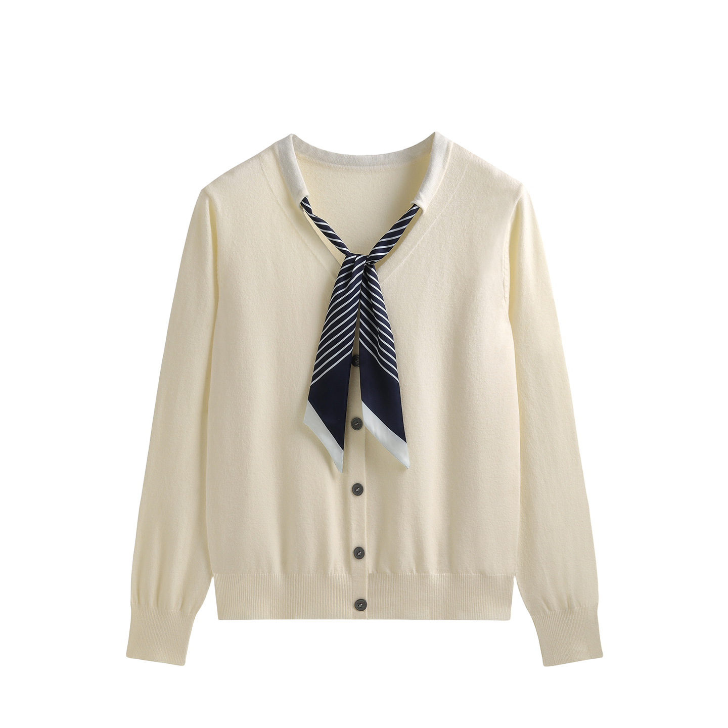 2025SS Tie-knitted scarf bow cardigan  TREND