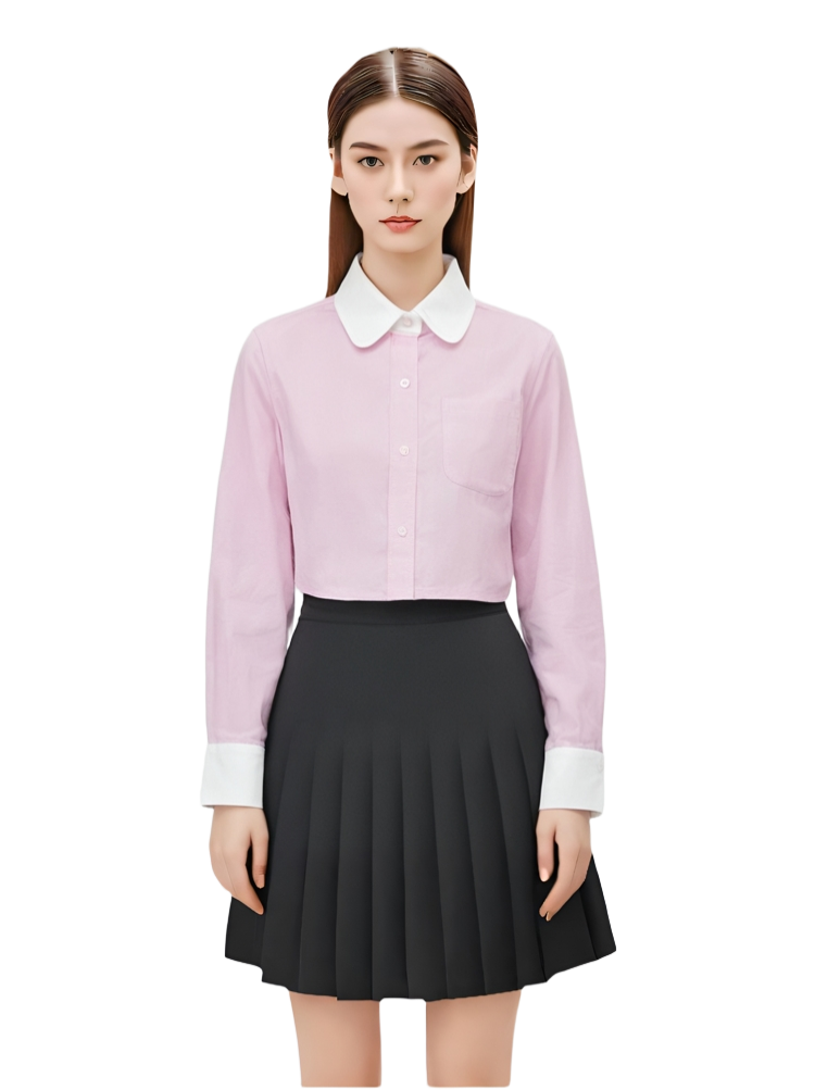 2025SSS Womens belly button-down shirt  TREND
