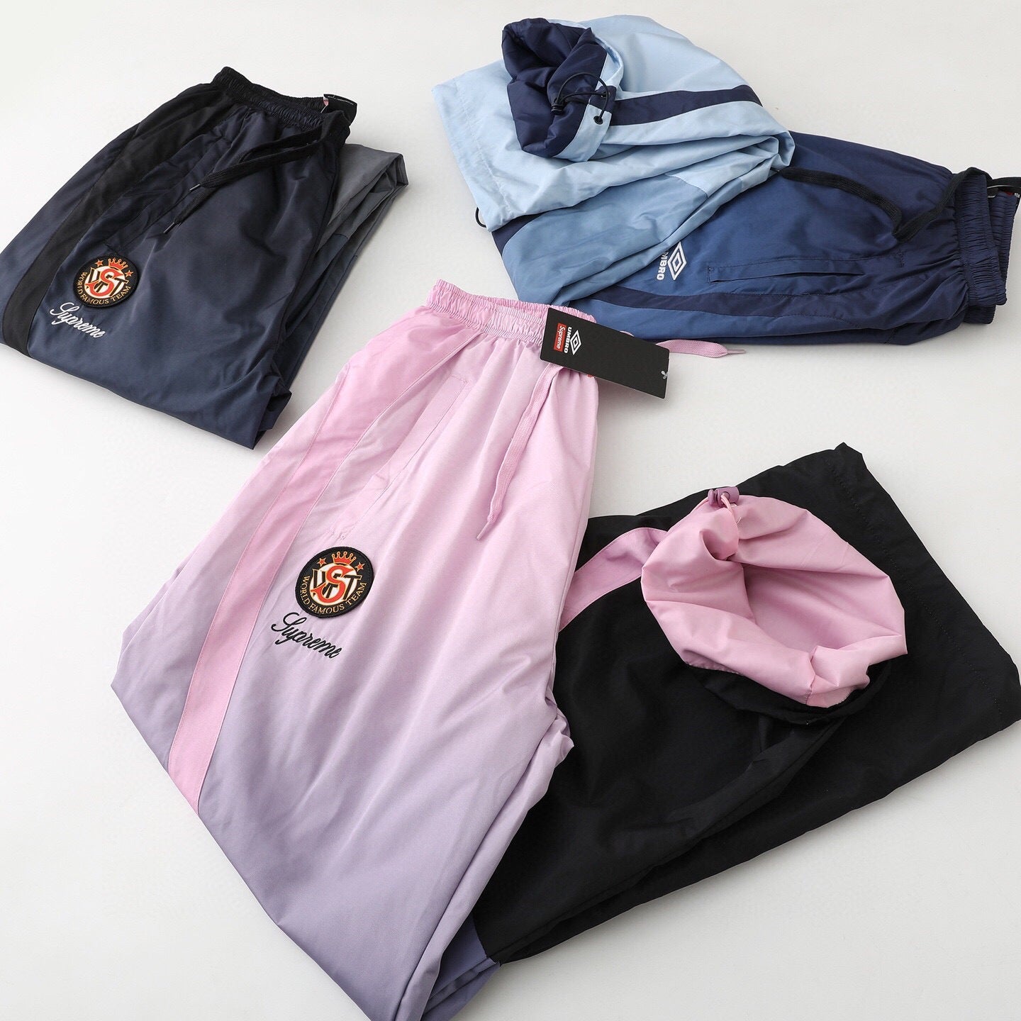 Gradient Embroidered Logo Zip Track Pants