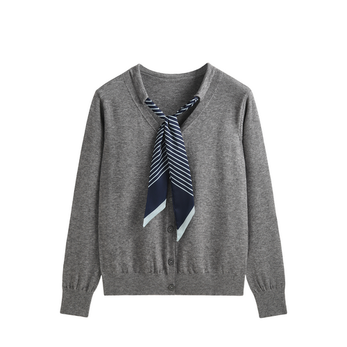 2025SS Tie-knitted scarf bow cardigan  TREND