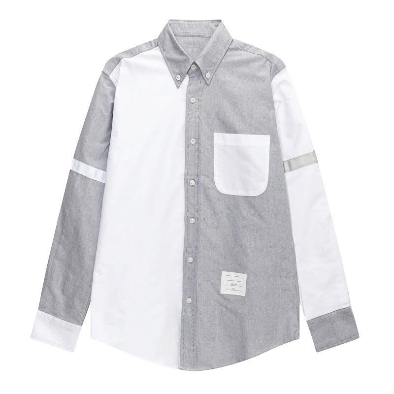 Puppy Print Back Slit Long Sleeve Shirt????¨¤?¨¤??¨º?  TREND