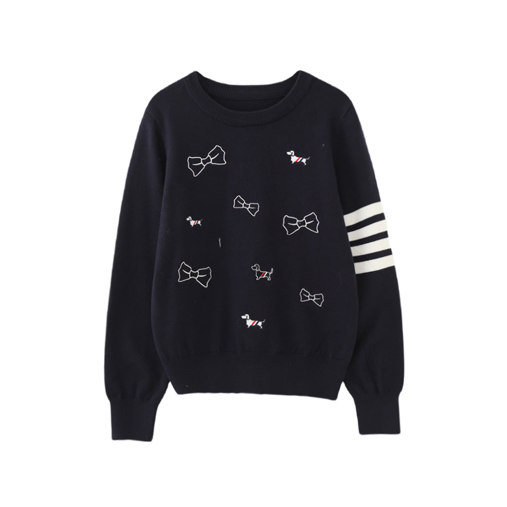 Jacquard Bow Sweater Jacket