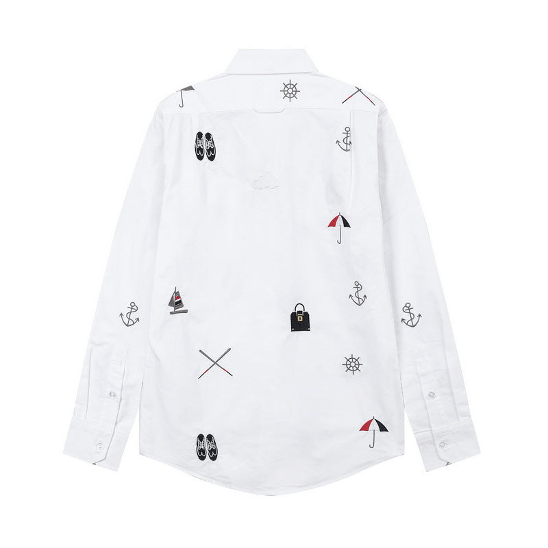 Mens four-stripe inner placket shirt¡ꡧ?¡À¡À?¡ê?  TREND