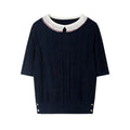 2026ss Women's Lace Collar Knit Top