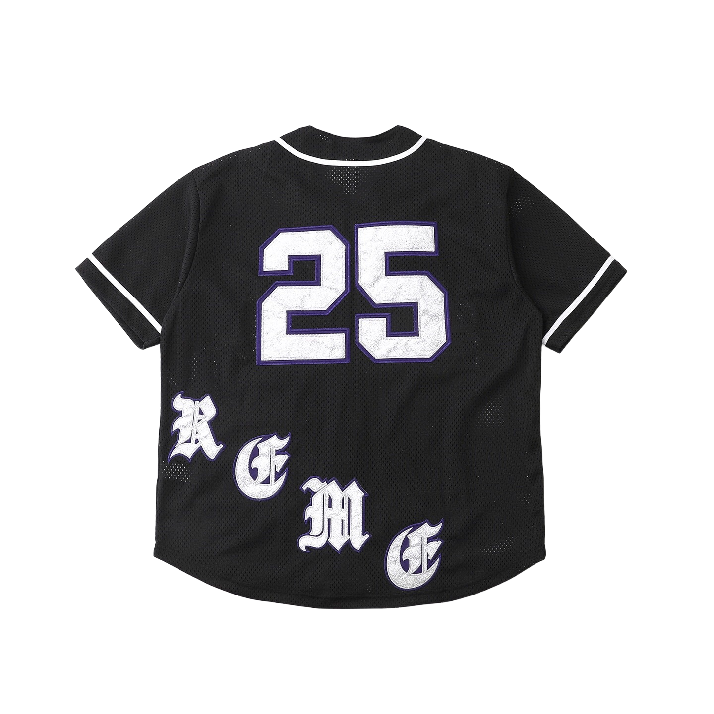 Gothic Sanskrit Twill Appliqué Mesh Baseball Jersey