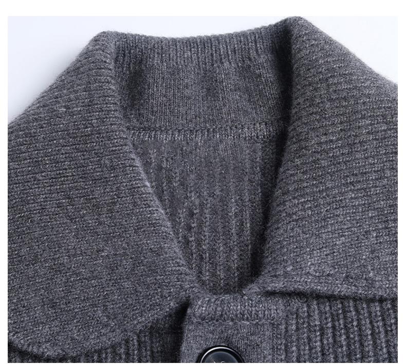 Mens double sleeve striped wool coat 