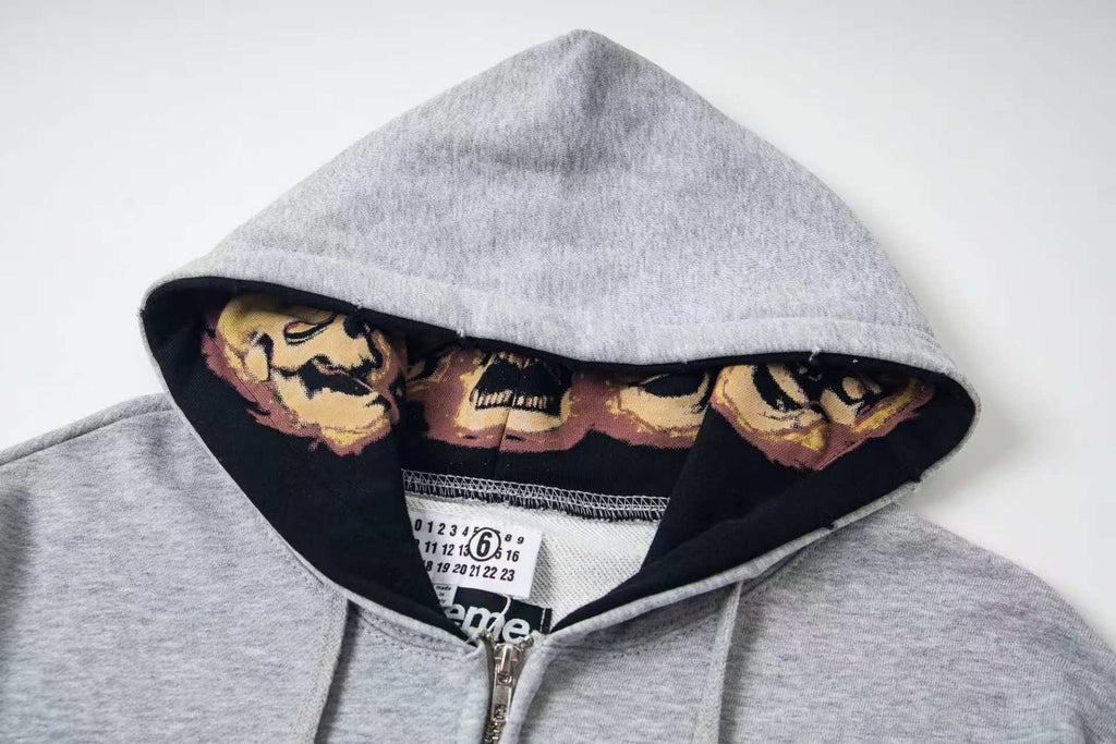 Letter Print Zip-Up Hoodie Jacket
