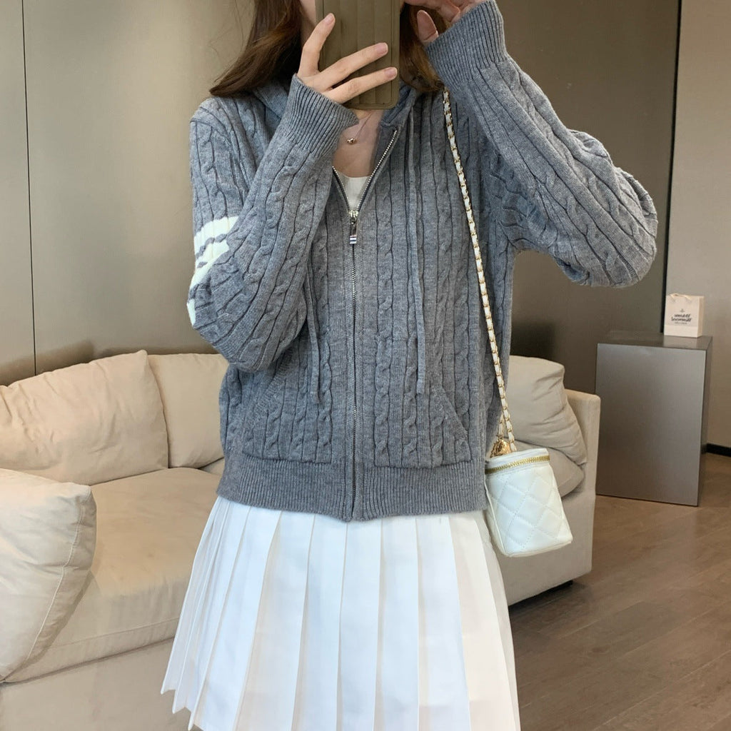  Ribbon knitted cardigan????????  TREND