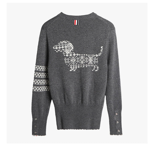 2026SS Men's Four-Stripe Crew Neck Knit Sweater