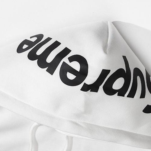 Embroidered Letter Print Pullover Hoodie