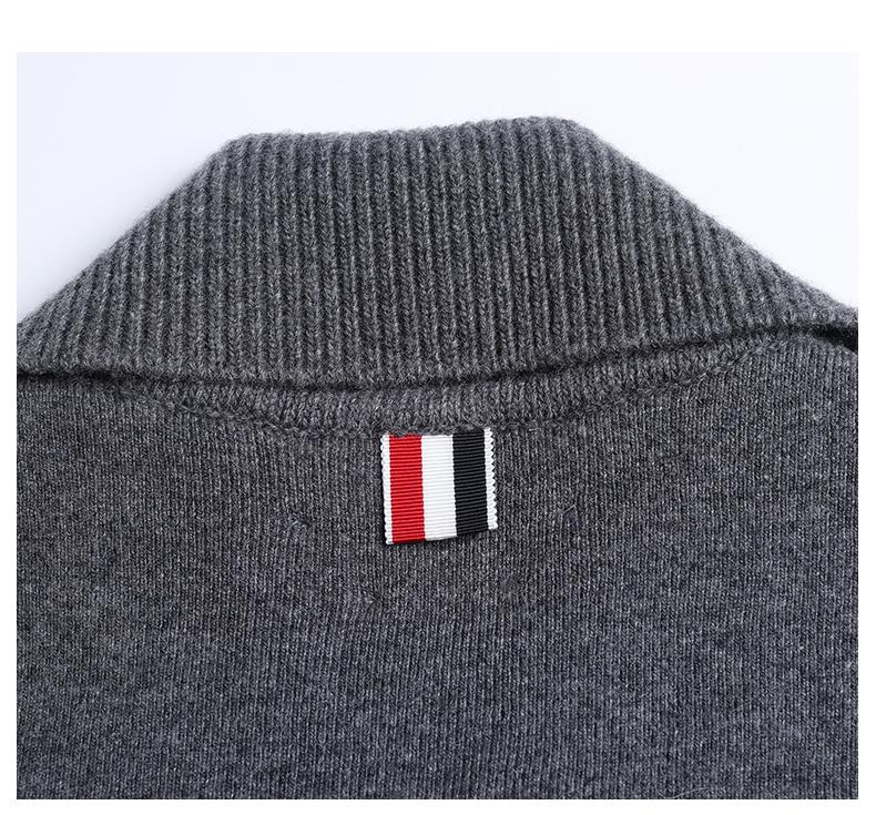 Mens double sleeve striped wool coat 