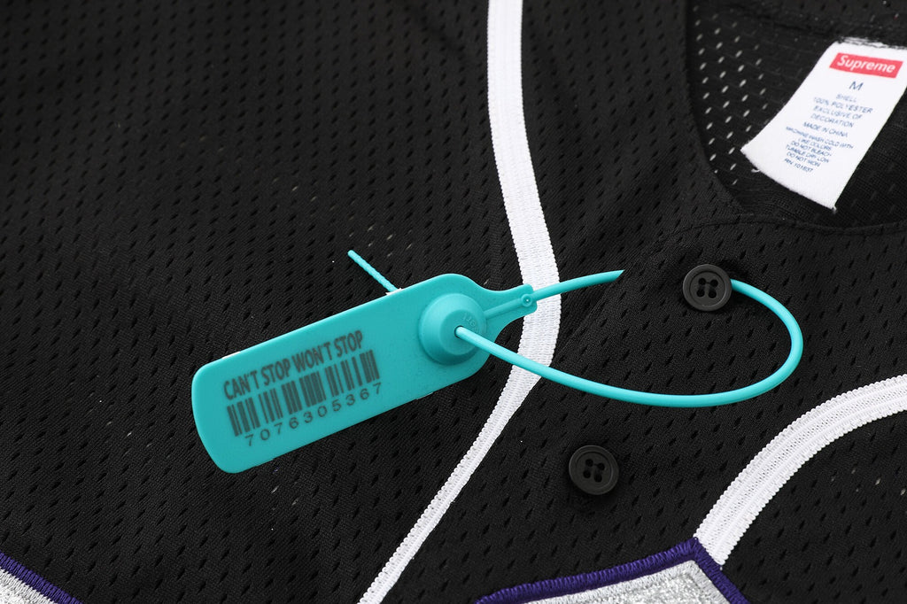Gothic Sanskrit Twill Appliqué Mesh Baseball Jersey