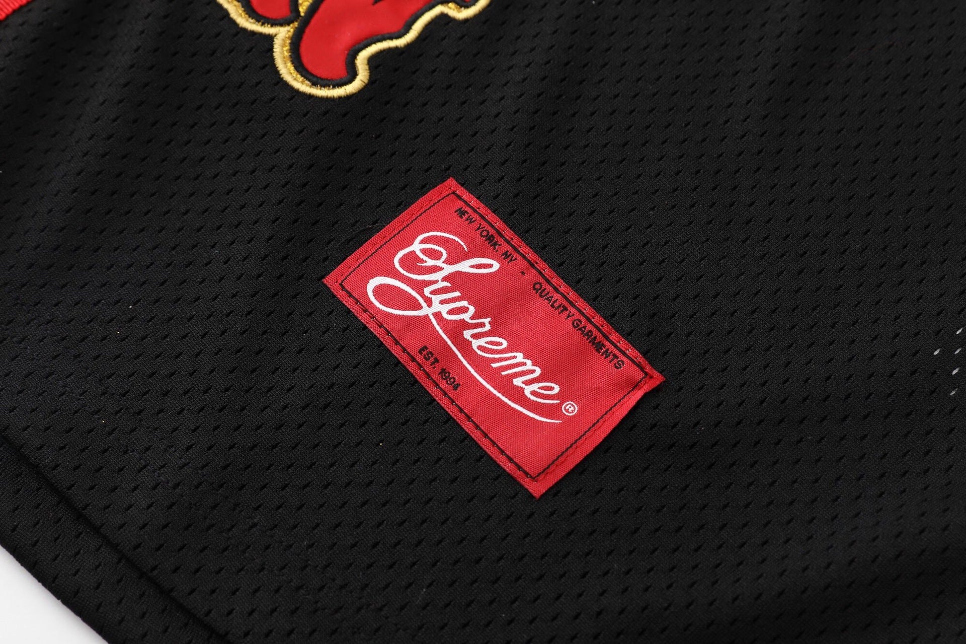 Label Logo Mesh Baseball Shirt