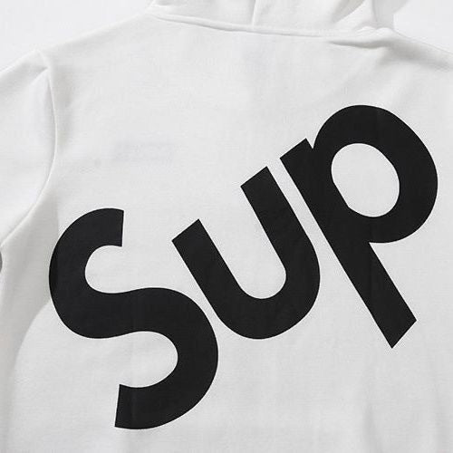 Embroidered Letter Print Pullover Hoodie