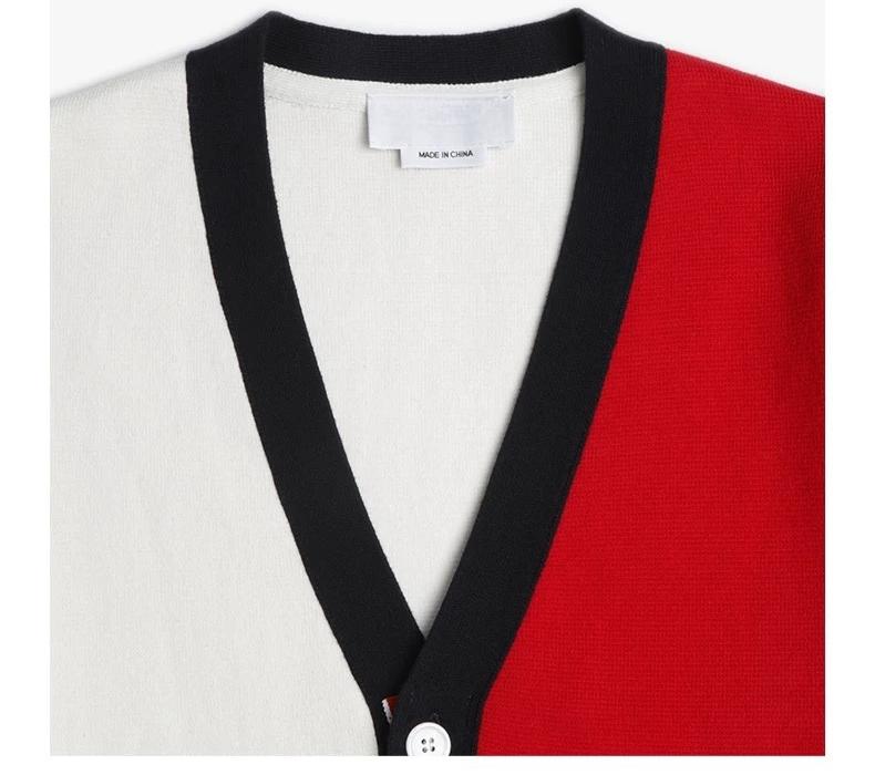 Mens Colorblock Knitted Sweater Jacket  TREND