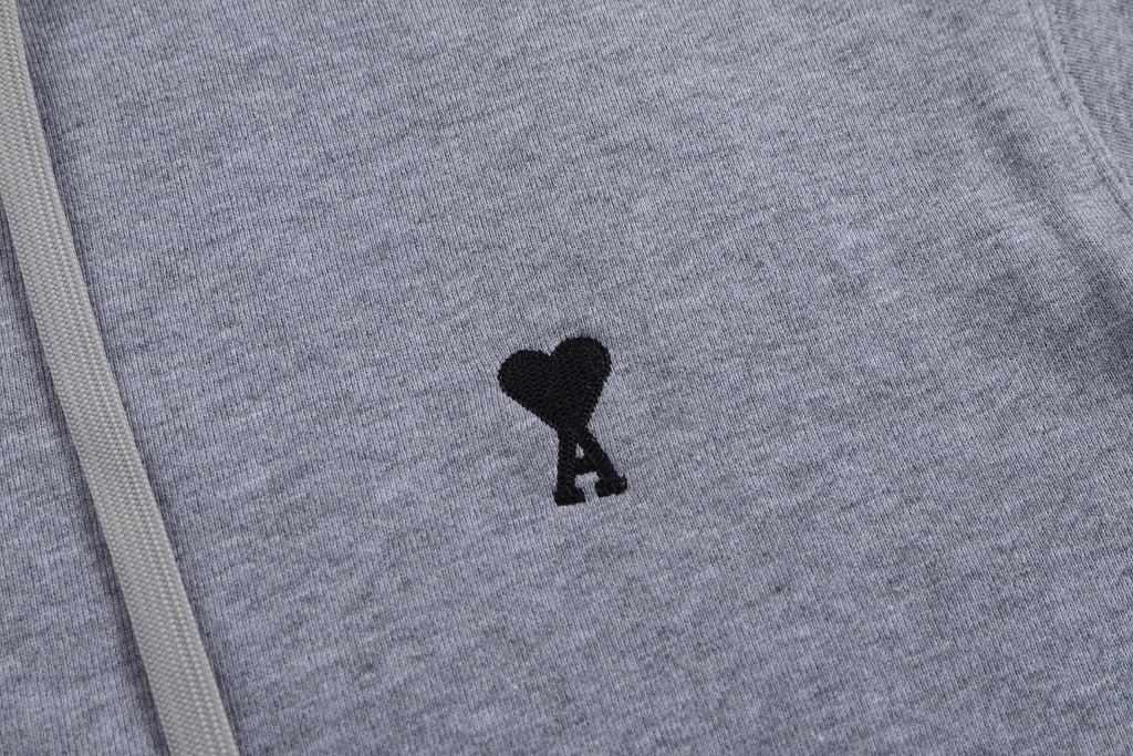 AMI PARIS Black Heart Zipper Cardigan