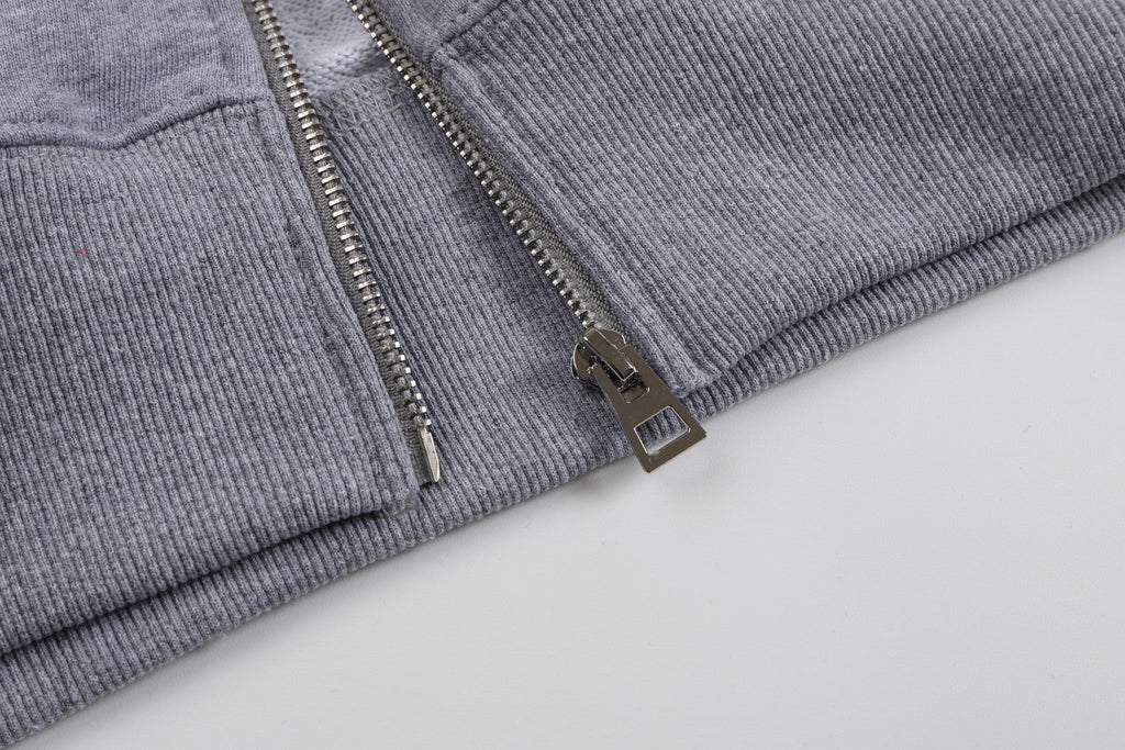 AMI PARIS Black Heart Zipper Cardigan