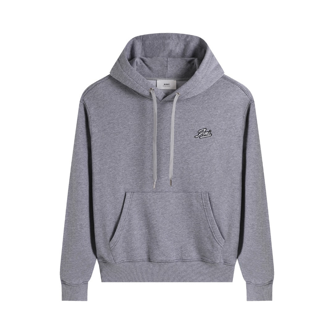 AMI Paris Unisex Hoodie | Grey & Apricot