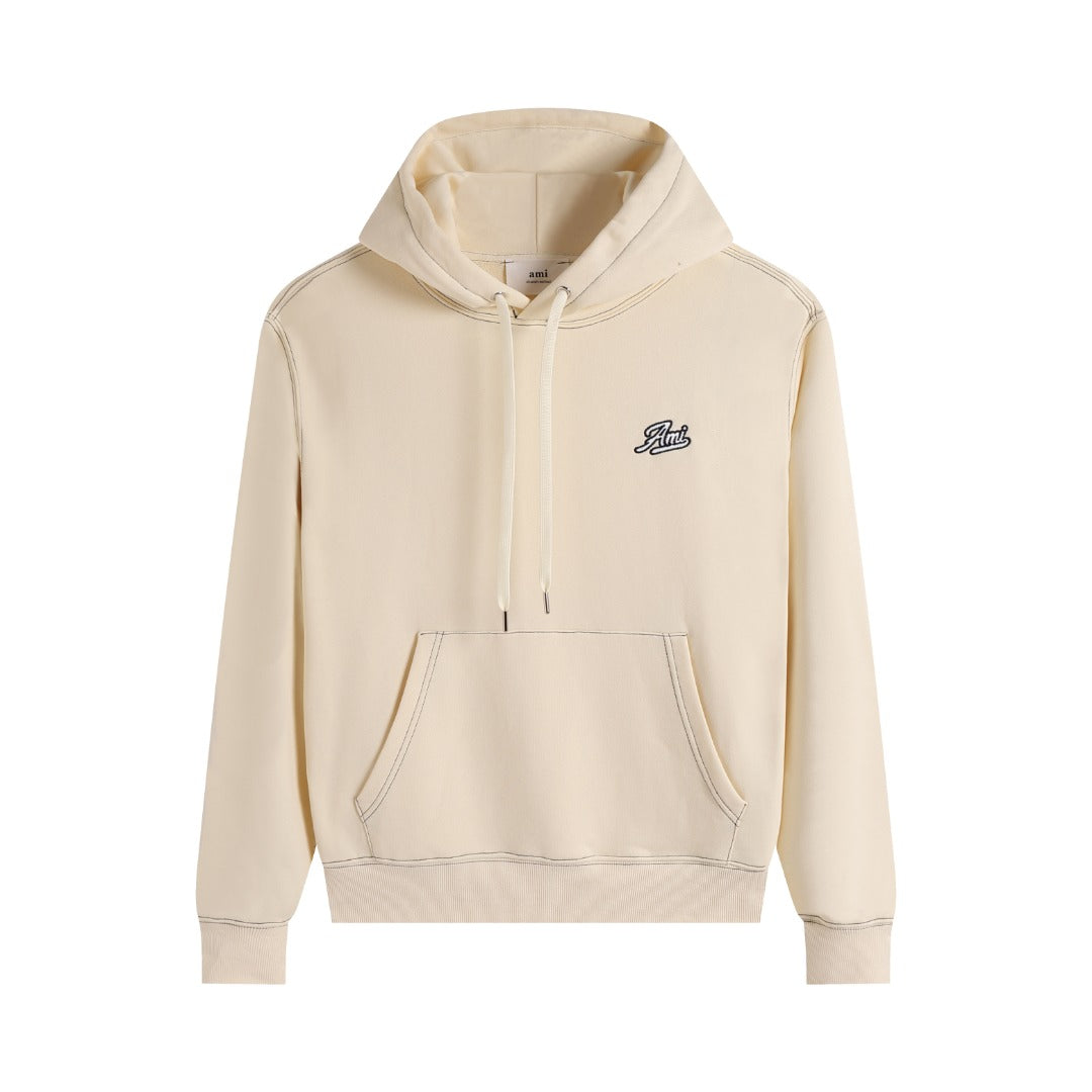 AMI Paris Unisex Hoodie | Grey & Apricot