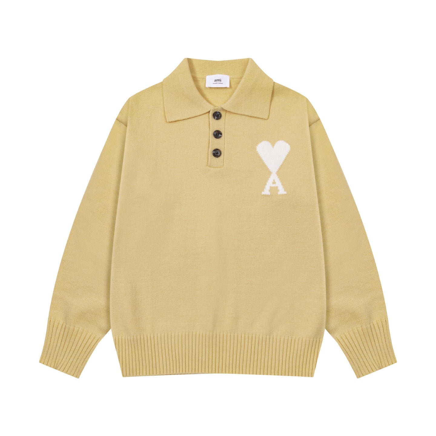 AMI PARIS Heart Embroidered Crew Neck Sweater