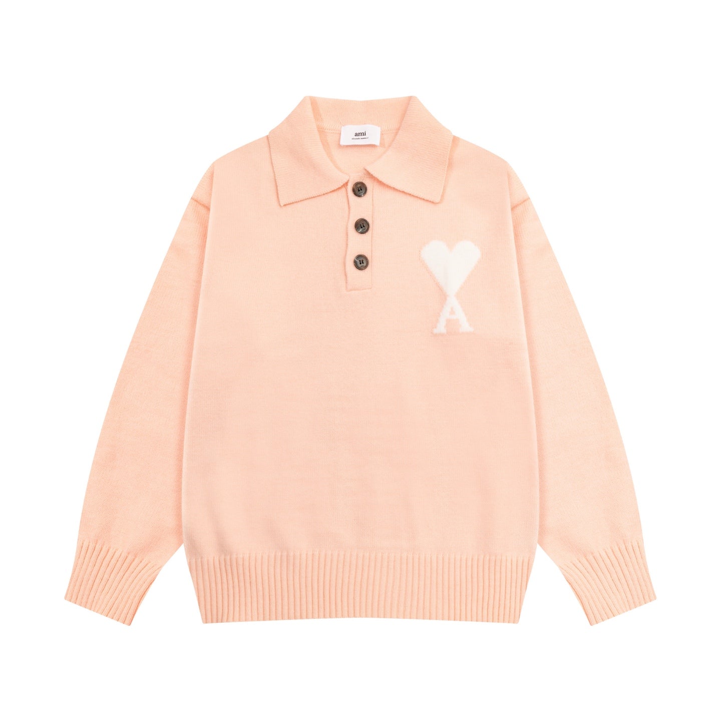AMI PARIS Heart Embroidered Crew Neck Sweater
