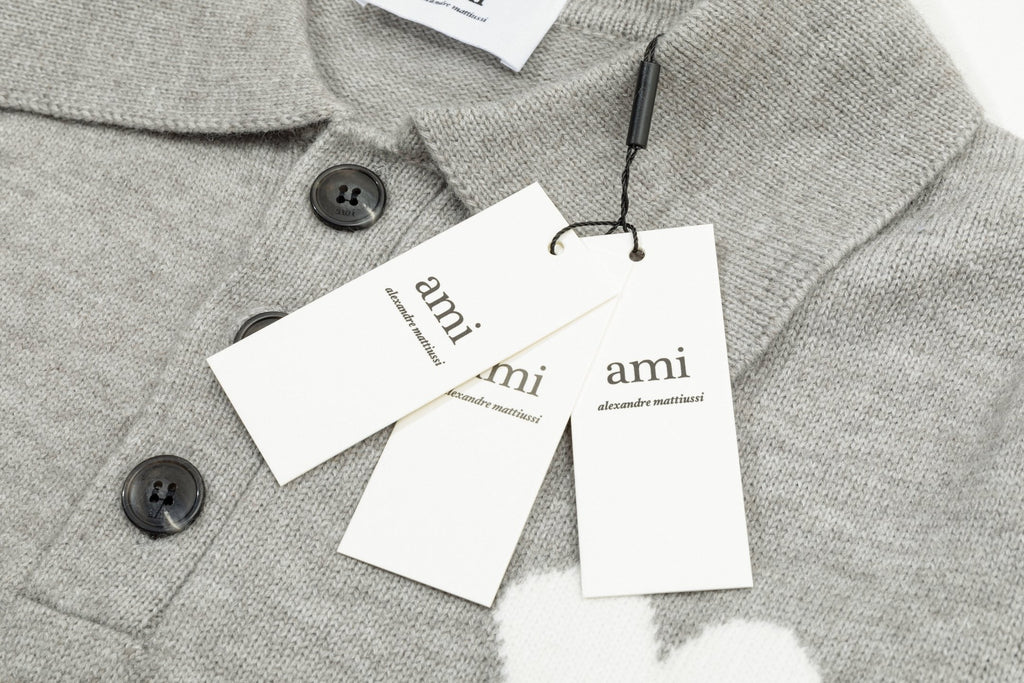 AMI PARIS Heart Embroidered Crew Neck Sweater