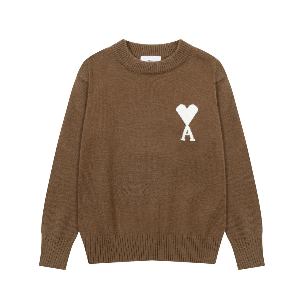 AMI PARIS Heart Embroidered Crewneck Sweater