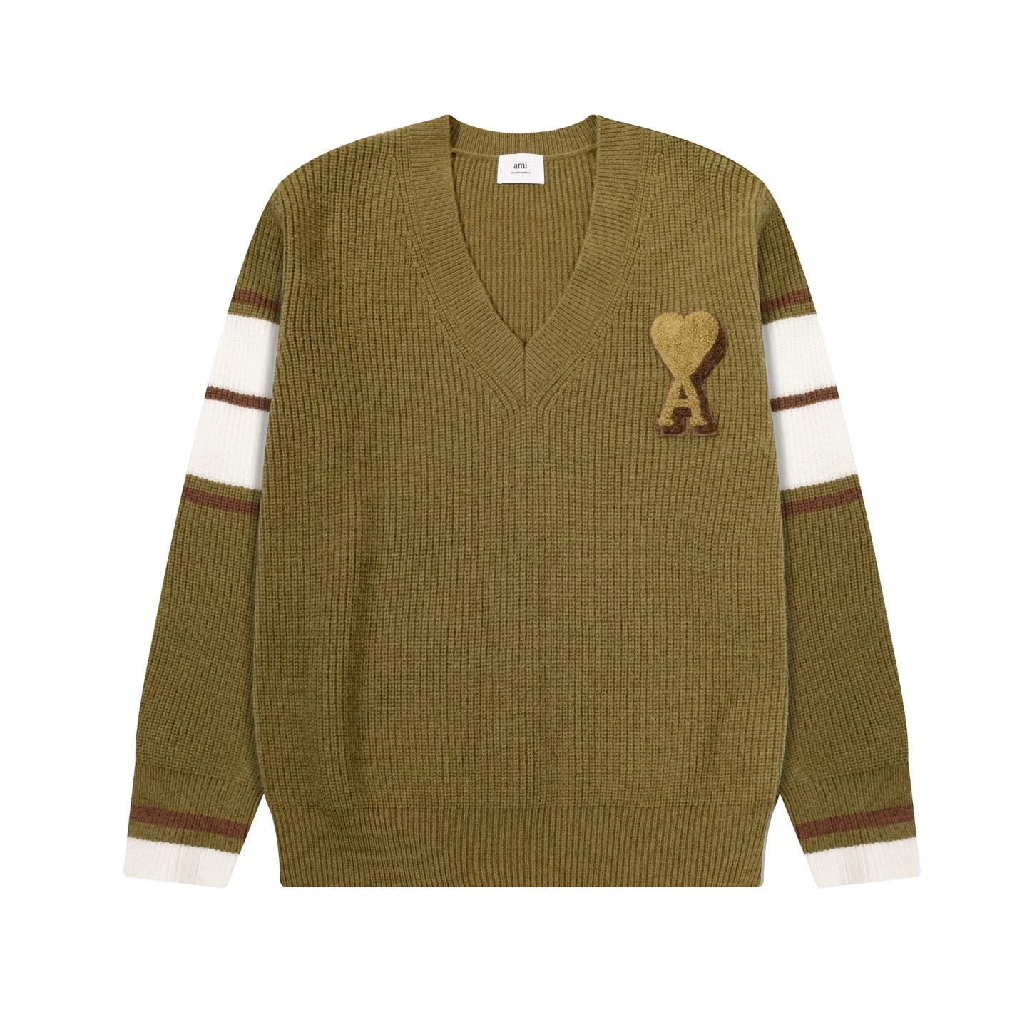 AMI PARIS Relaxed V-Neck Knit Sweater