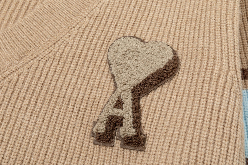 AMI PARIS Relaxed V-Neck Knit Sweater