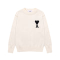 AMI PARIS Black Heart Logo Crewneck Sweater
