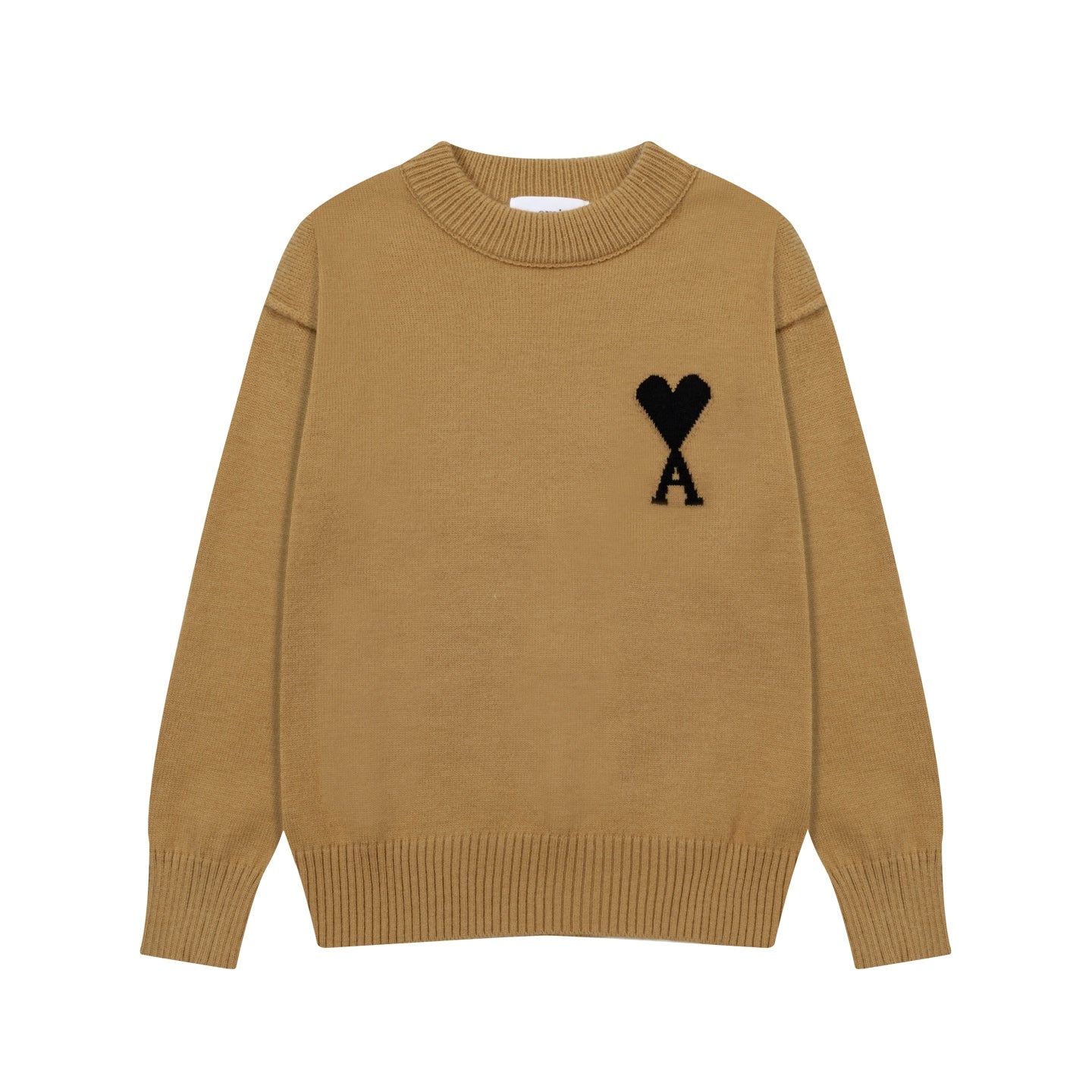 AMI PARIS Black Heart Logo Crewneck Sweater