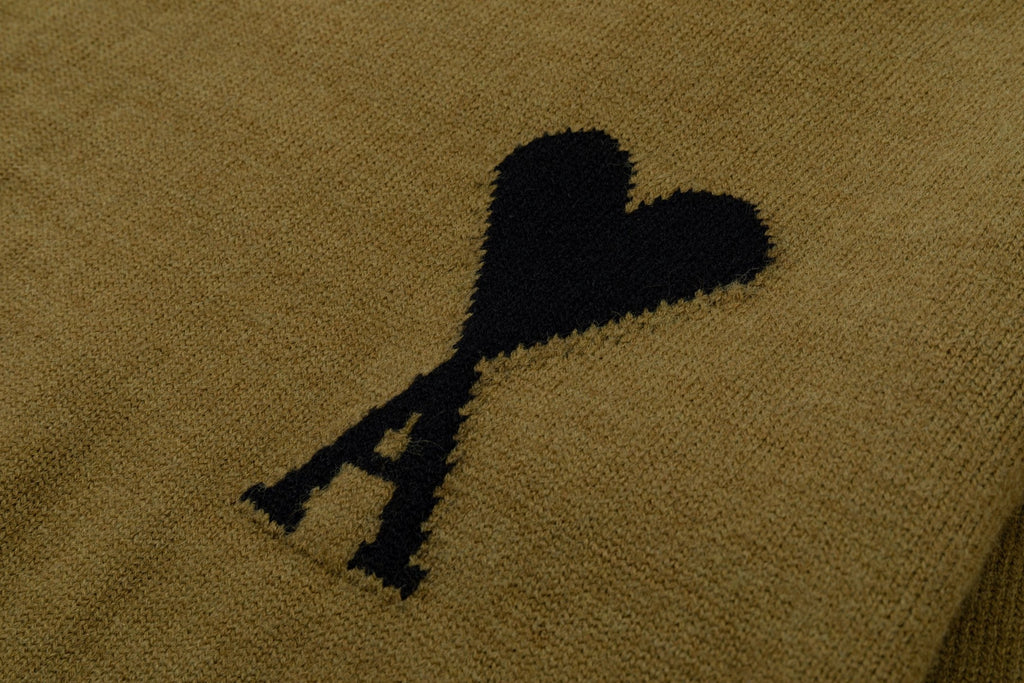 AMI PARIS Black Heart Logo Crewneck Sweater