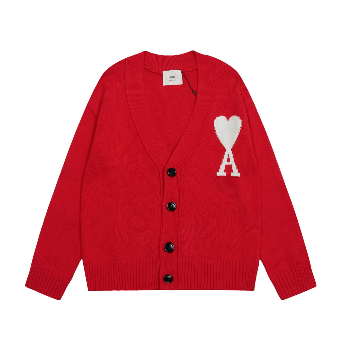 AMI PARIS Classic Button-Up Cardigan