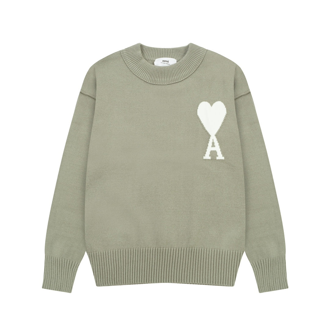 AMI Paris Heart Print Unisex Sweater