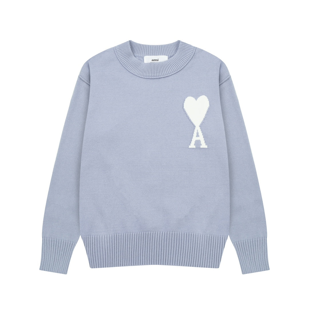 AMI Paris Heart Print Unisex Sweater