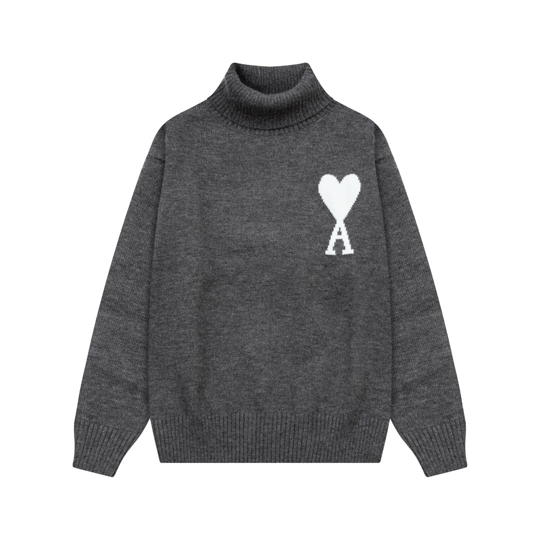 Large Heart Turtleneck Sweater ¨C Unisex