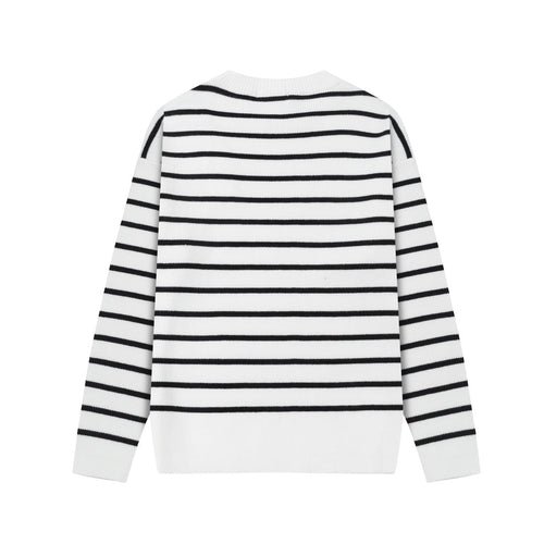 AMI Paris Striped Wool-Blend Sweater