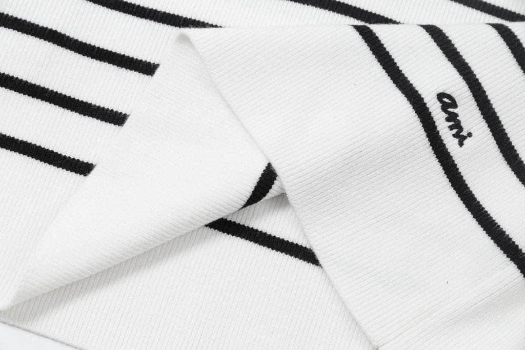 AMI Paris Striped Wool-Blend Sweater