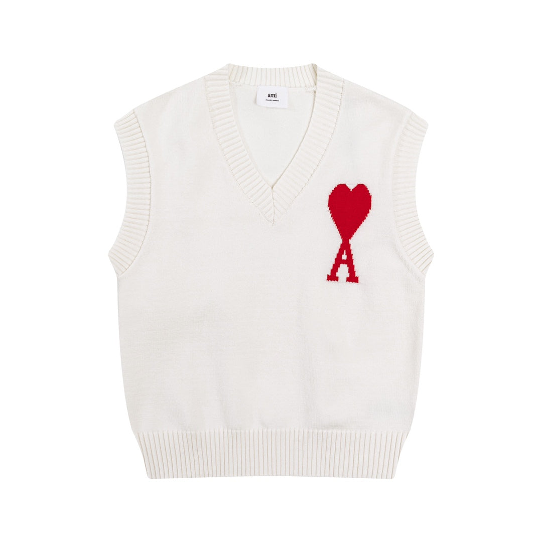 AMI PARIS Classic Knit Vest Sweater