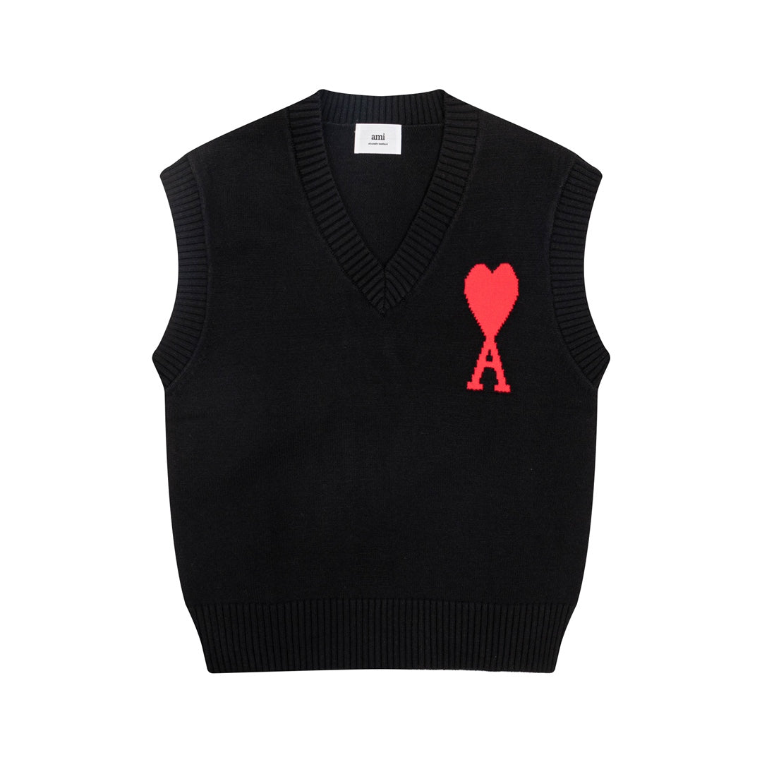 AMI PARIS Classic Knit Vest Sweater