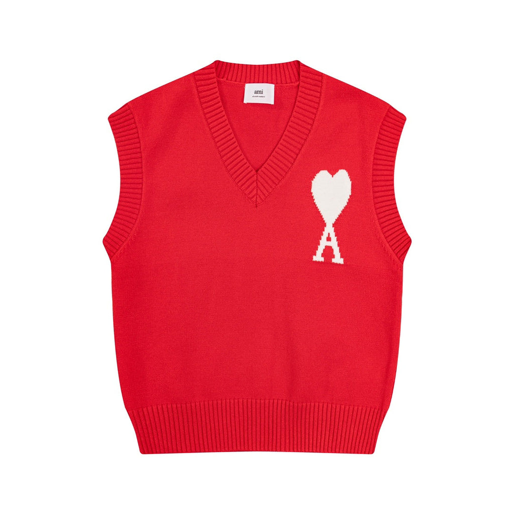 AMI PARIS Classic Knit Vest Sweater