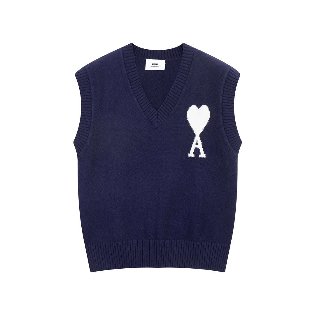 AMI PARIS Classic Knit Vest Sweater